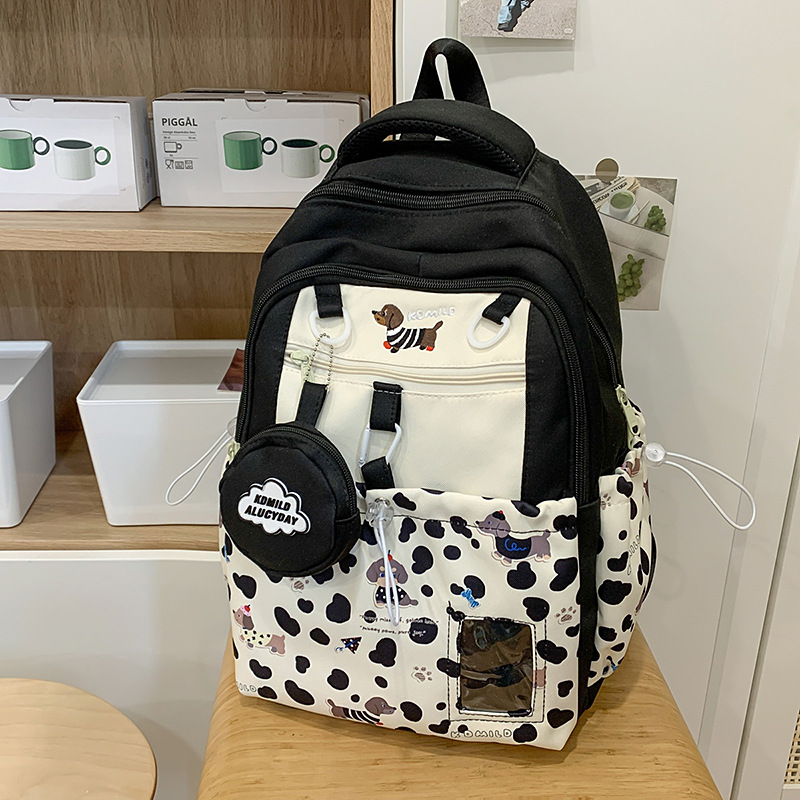 School Backpack Teen - 甘いカレッジスタイルのスプライスバックパック十代の女の子のための高外観スクールバッグ小学校中学校高校生リュックサック