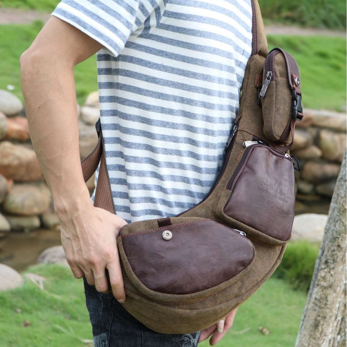 男性クロスボディバックパックスリングチェストバッグスポーツミ - Sling Backpack Shoulder のレビューと価格