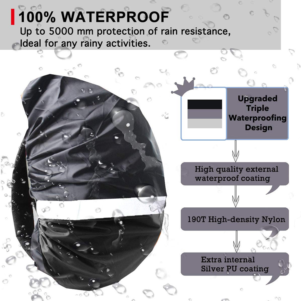 防水バックパックレインカバー、反射ストラップ付き、バックパッ - Rain Cover Backpack のレビューと価格