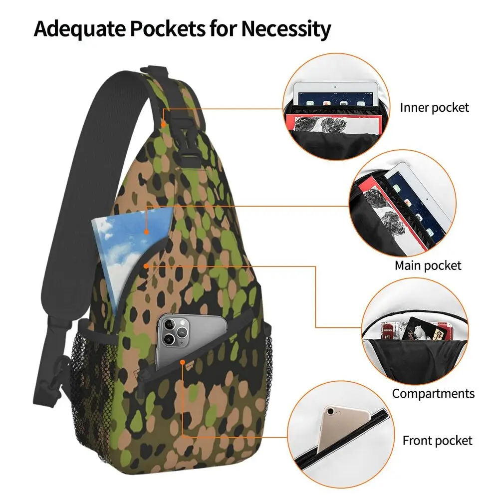 WW2 SS エルベンターン迷彩クロスボディスリングバッグ小 - Sling Backpack Shoulder のレビューと価格