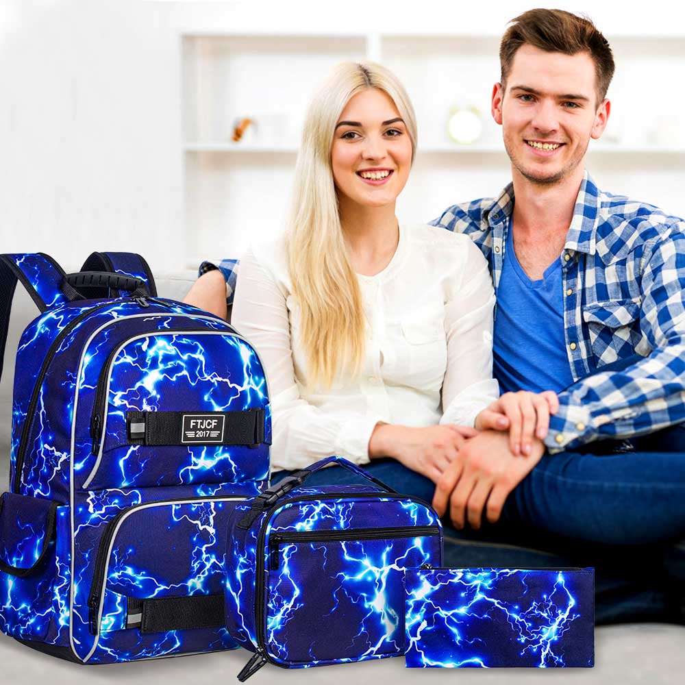 3 個のライトニングボーイズバックパック、16 インチスクー - School Backpack Teen のレビューと価格