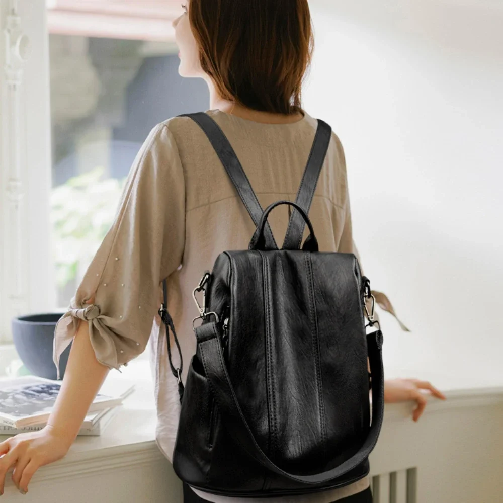 新しい盗難防止ラップトップバックパック女性のための高品質ソフ - Leather Backpack Vintage のレビューと価格