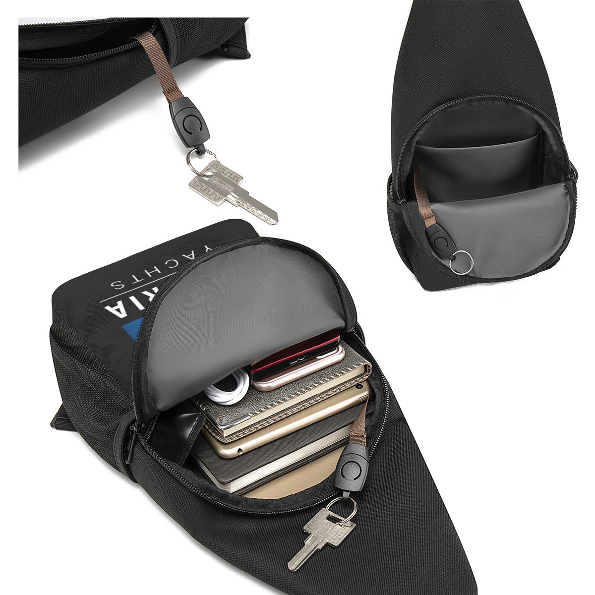 バイエルンヨットブルーシルバーロゴチェストバッグメンズスリン - Sling Backpack Shoulder のレビューと価格